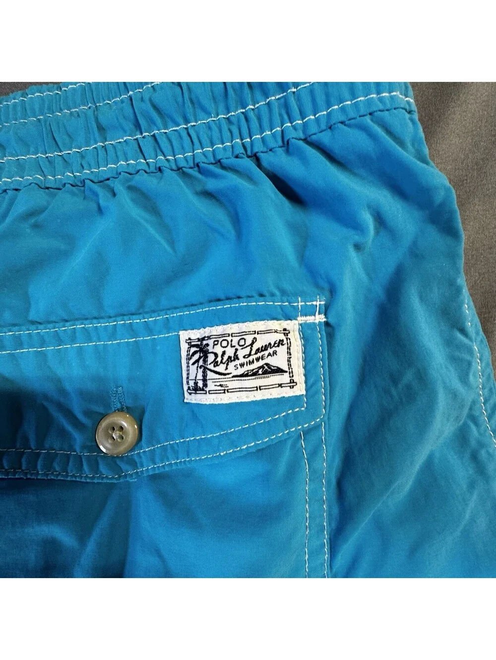 Polo Ralph Lauren Mens Large Blue Swim Trunks Pony Logo Mesh Lined Board Shorts⁠